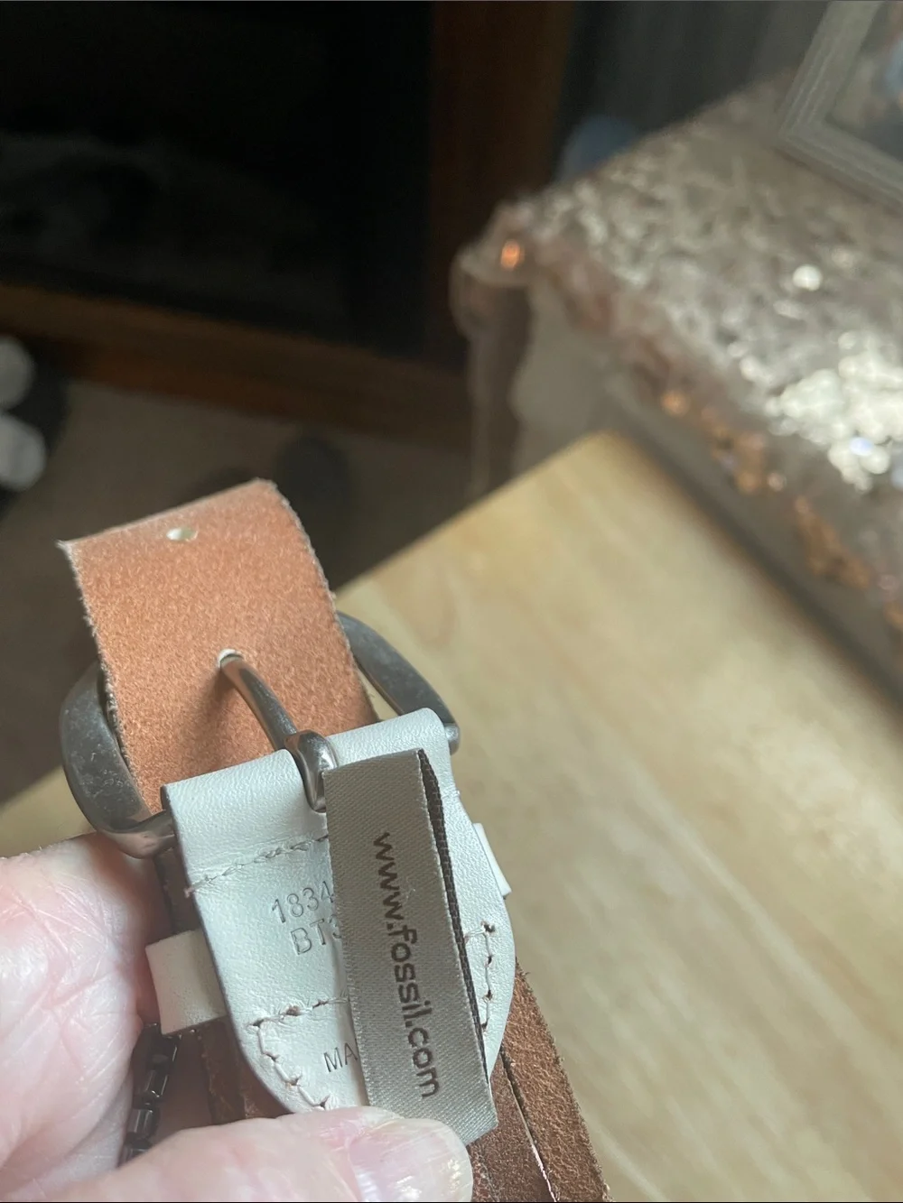 Fossil White Braided Multi Color Boho Belt